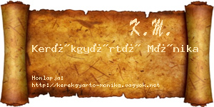Kerékgyártó Mónika névjegykártya