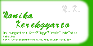 monika kerekgyarto business card
